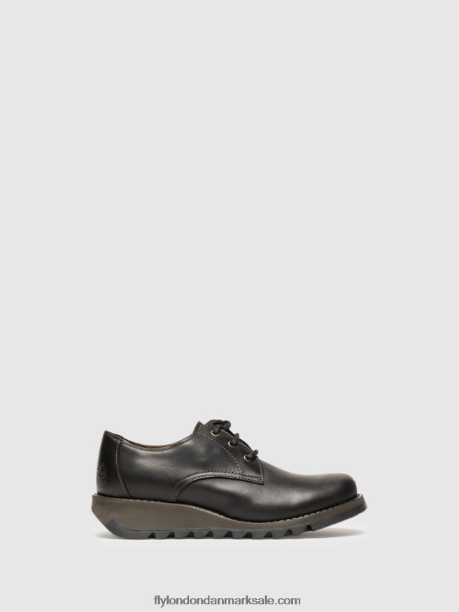 Fly London Kvinder derby sko simb389 X84ZLZ698 sort
