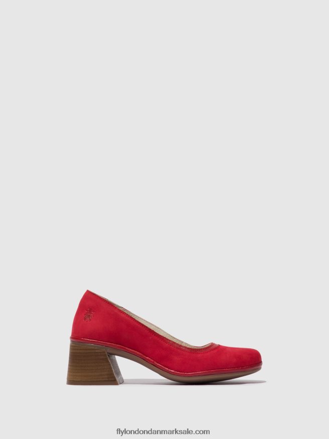 Fly London Kvinder klassiske pumps sko lade372 X84ZLZ690 læbestift rød