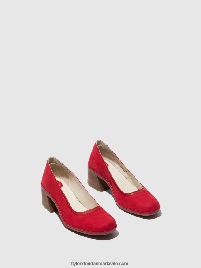 Fly London Kvinder klassiske pumps sko lade372 X84ZLZ690 læbestift rød