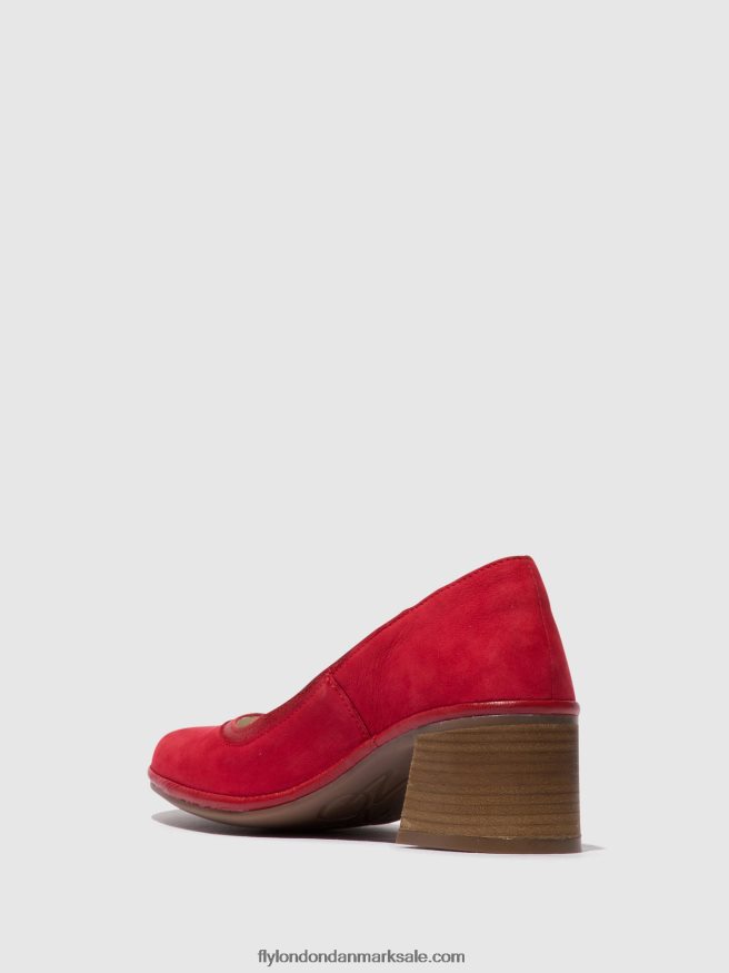 Fly London Kvinder klassiske pumps sko lade372 X84ZLZ690 læbestift rød
