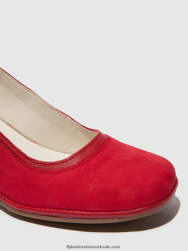 Fly London Kvinder klassiske pumps sko lade372 X84ZLZ690 læbestift rød