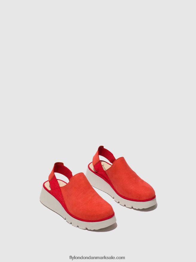 Fly London Kvinder sling-back sko plog430 X84ZLZ644 djævlerød