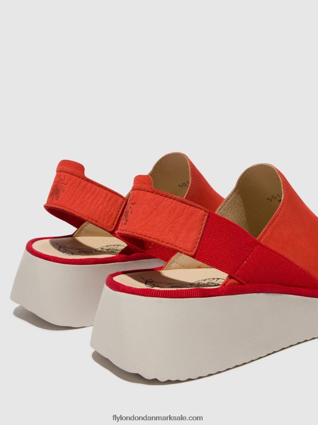 Fly London Kvinder sling-back sko plog430 X84ZLZ644 djævlerød