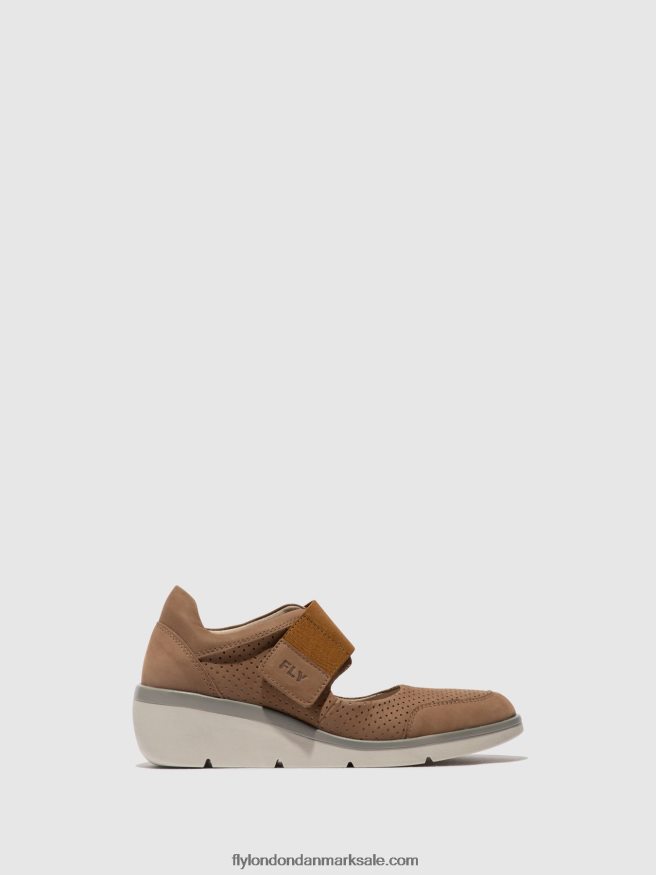 Fly London Kvinder velcro sko naje583 X84ZLZ623 sand