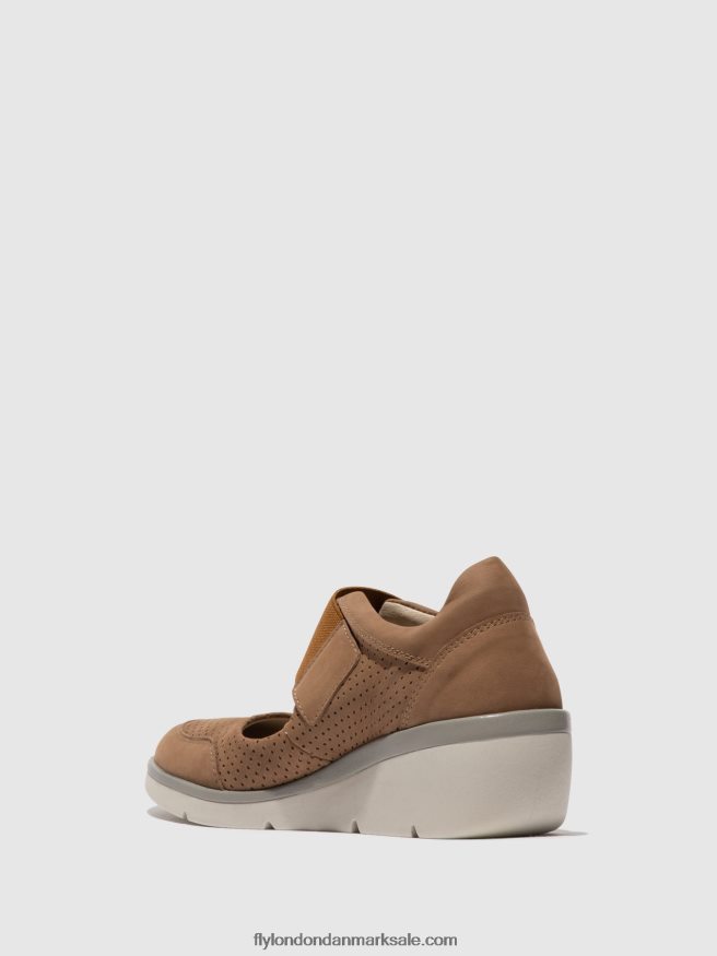 Fly London Kvinder velcro sko naje583 X84ZLZ623 sand