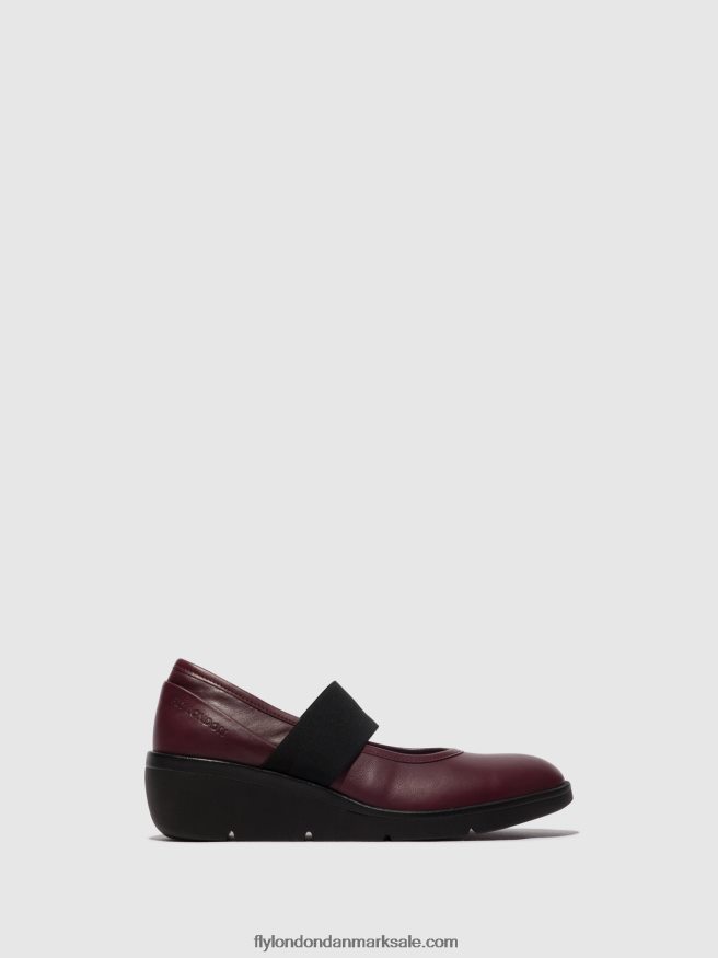 Fly London Kvinder elastiske sko nara547 X84ZLZ686 bordeaux