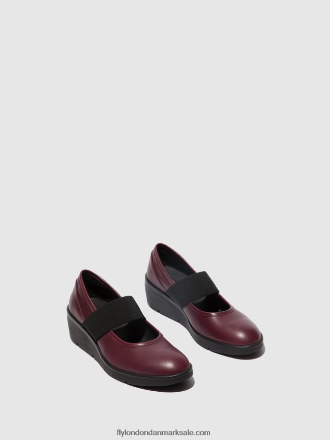 Fly London Kvinder elastiske sko nara547 X84ZLZ686 bordeaux