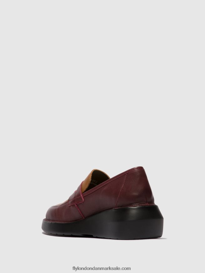 Fly London Kvinder loafers sko blar513 X84ZLZ677 bordeaux/cuoio