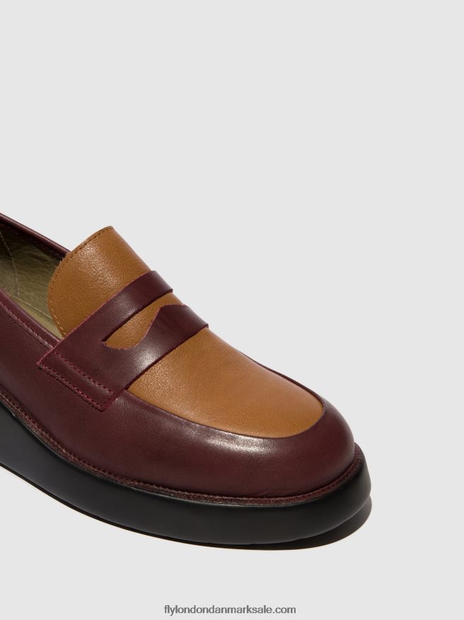 Fly London Kvinder loafers sko blar513 X84ZLZ677 bordeaux/cuoio