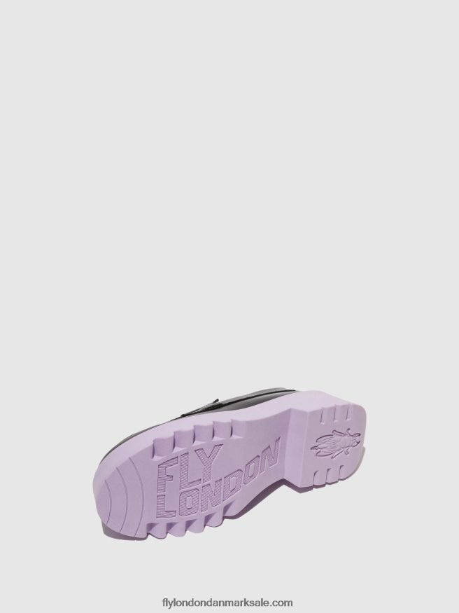 Fly London Kvinder loafers sko moat948 X84ZLZ651 sort (violet sål)