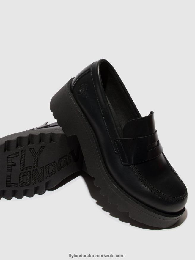 Fly London Kvinder loafers sko moat948 X84ZLZ653 sort (sort sål)