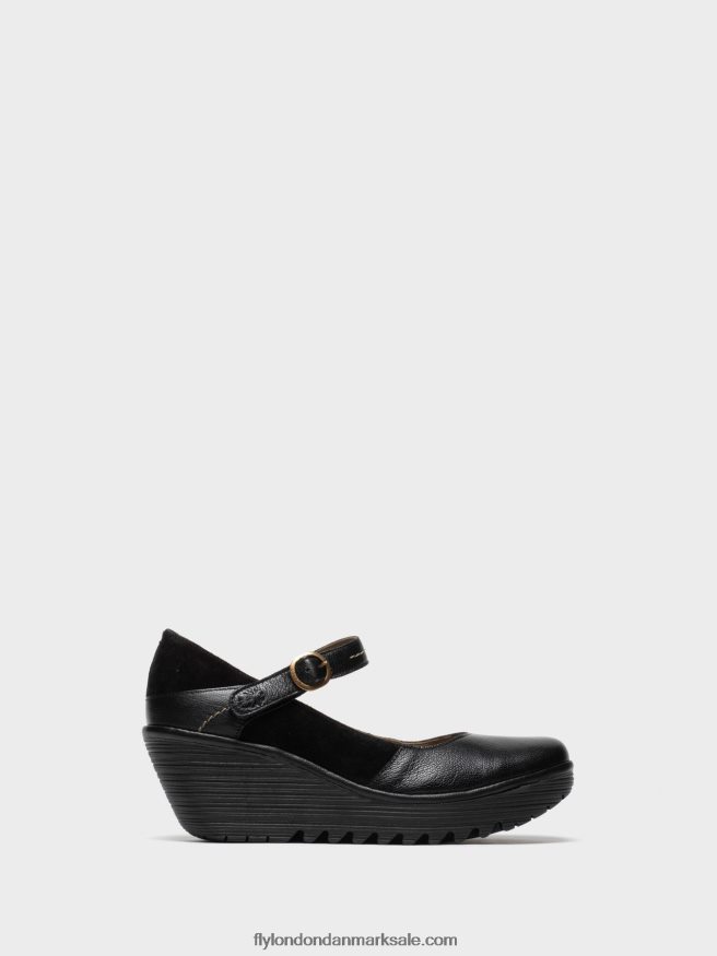 Fly London Kvinder mary jane sko yuko082 X84ZLZ701 sort