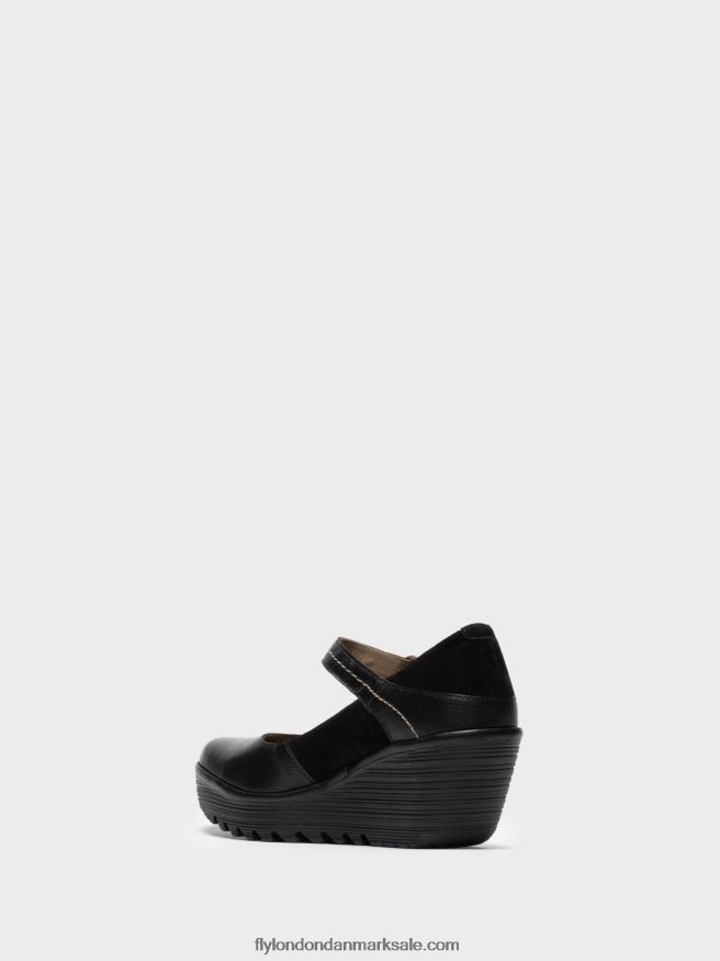 Fly London Kvinder mary jane sko yuko082 X84ZLZ701 sort