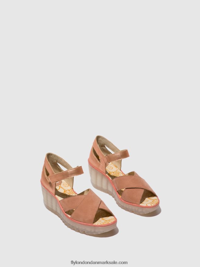 Fly London Kvinder ankelremsandaler yent365 X84ZLZ504 pink/blush guld