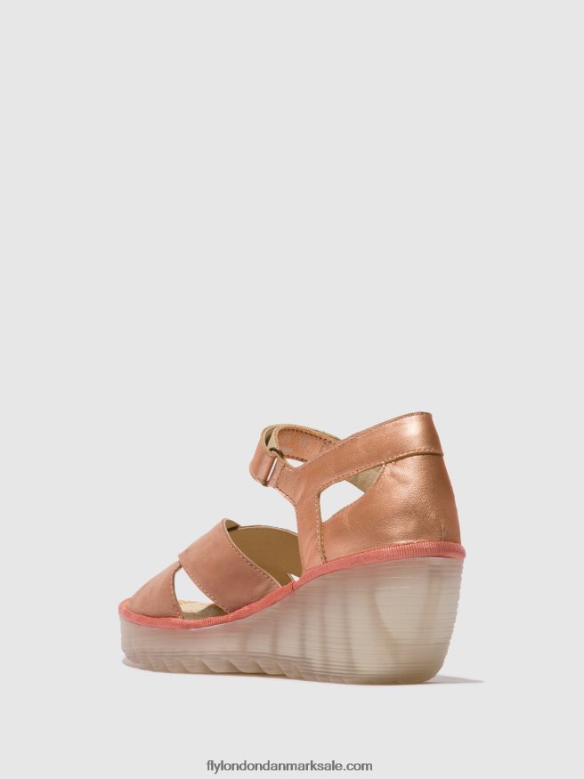 Fly London Kvinder ankelremsandaler yent365 X84ZLZ504 pink/blush guld
