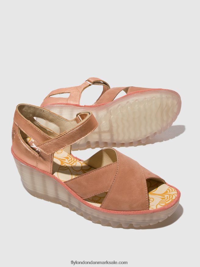 Fly London Kvinder ankelremsandaler yent365 X84ZLZ504 pink/blush guld