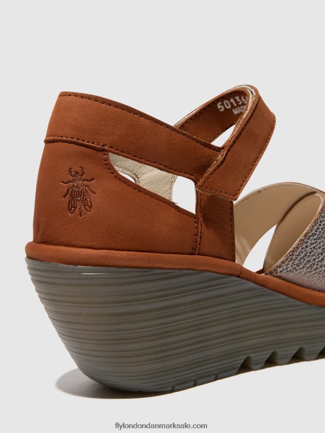 Fly London Kvinder ankelremsandaler yent365 X84ZLZ567 bronze/tan