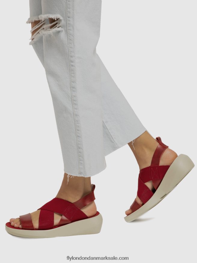 Fly London Kvinder crossover sandaler baji848 X84ZLZ591 rød
