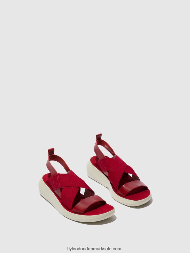 Fly London Kvinder crossover sandaler baji848 X84ZLZ591 rød