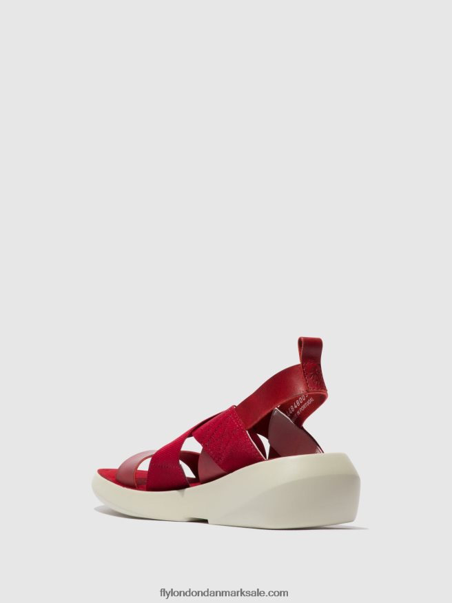 Fly London Kvinder crossover sandaler baji848 X84ZLZ591 rød