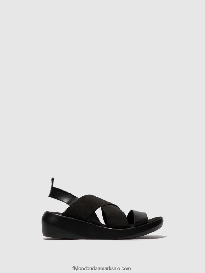 Fly London Kvinder crossover sandaler baji848 X84ZLZ593 sort