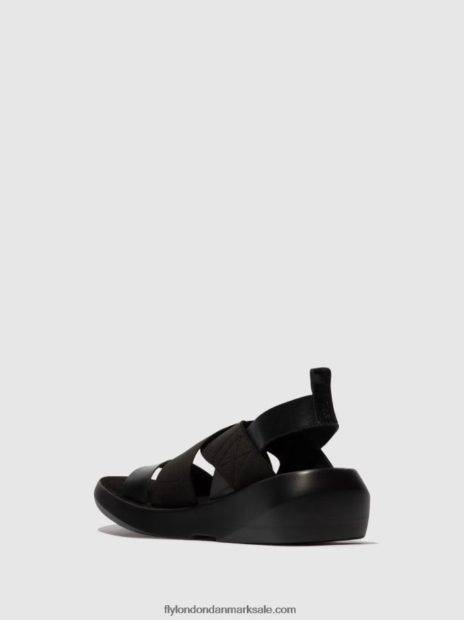 Fly London Kvinder crossover sandaler baji848 X84ZLZ593 sort