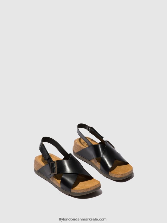 Fly London Kvinder crossover sandaler chlo852 X84ZLZ588 sort