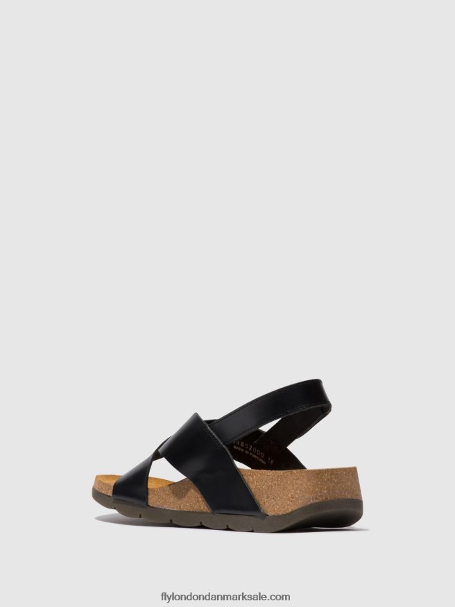 Fly London Kvinder crossover sandaler chlo852 X84ZLZ588 sort