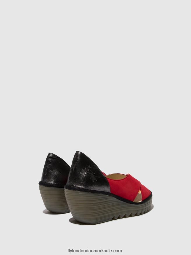 Fly London Kvinder crossover sandaler yoma307 X84ZLZ483 læbestift rød/grafit