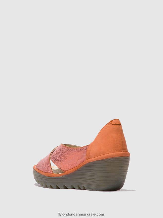 Fly London Kvinder crossover sandaler yoma307 X84ZLZ564 laks/fersken