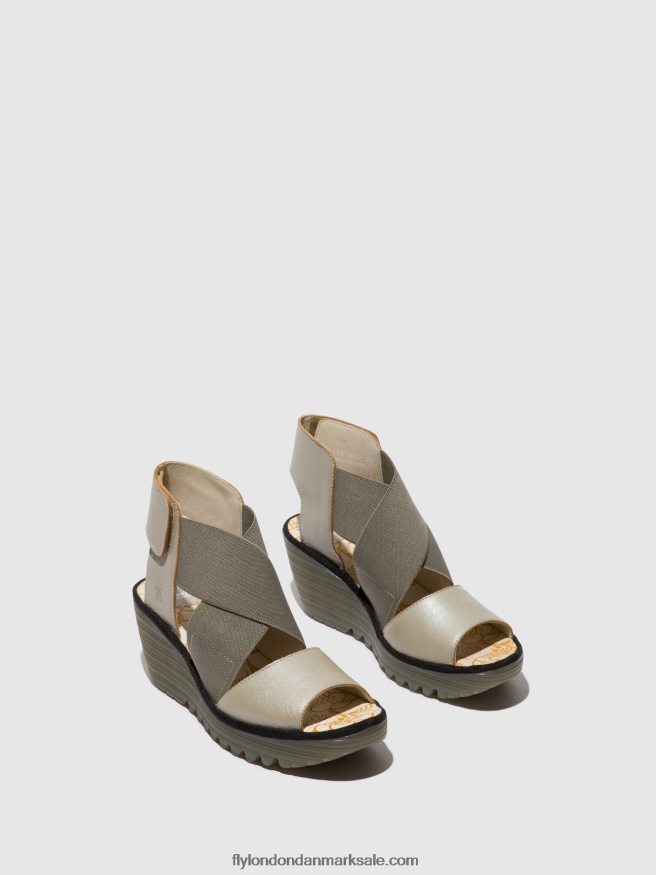 Fly London Kvinder crossover sandaler yuba385 X84ZLZ477 sølv