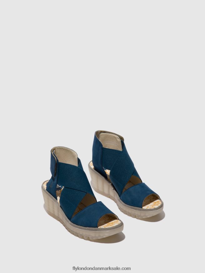 Fly London Kvinder crossover sandaler yuba385 X84ZLZ485 blå