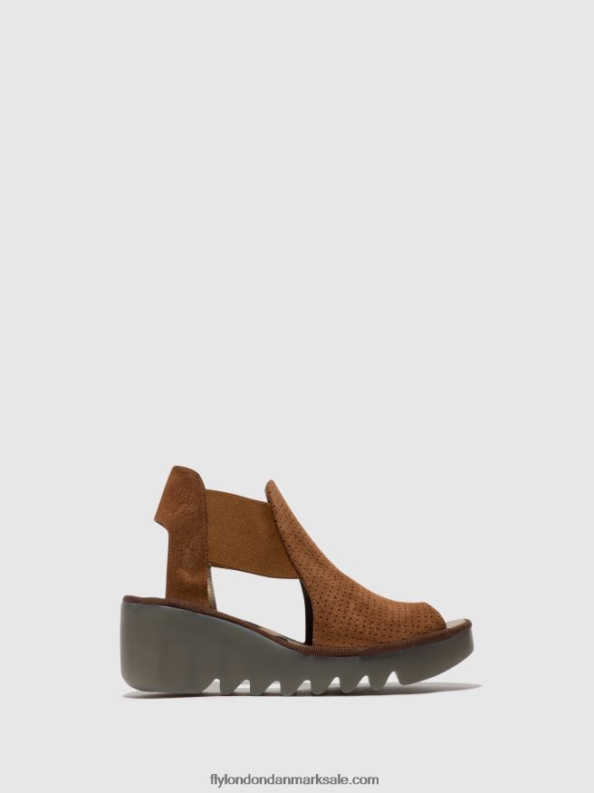 Fly London Kvinder elastiske sandaler biga412 X84ZLZ479 cognac