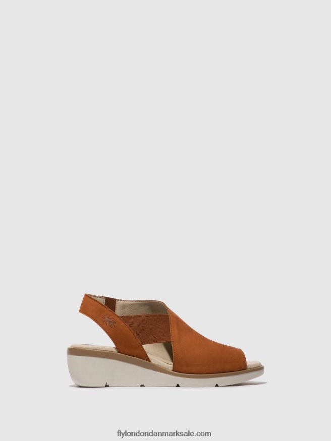 Fly London Kvinder elastiske sandaler nily940 X84ZLZ475 tan