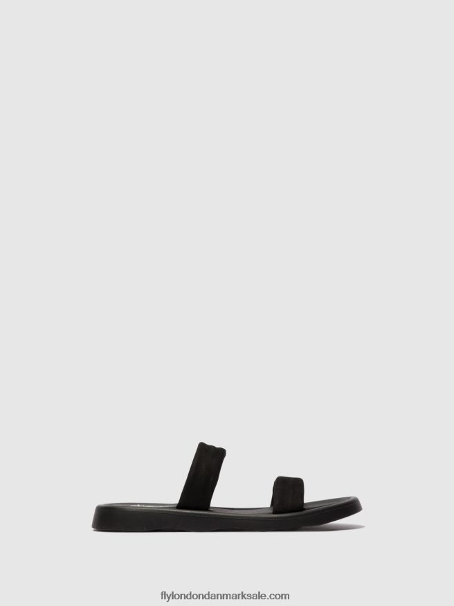 Fly London Kvinder flade sandaler taja872 X84ZLZ554 sort