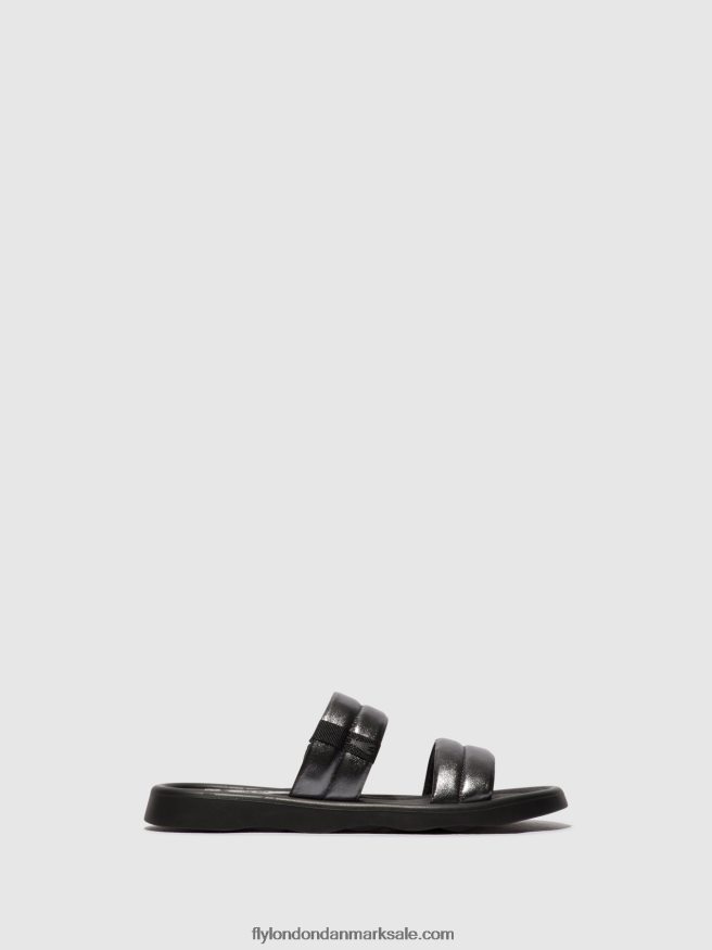 Fly London Kvinder flade sandaler toha942 X84ZLZ474 grafit