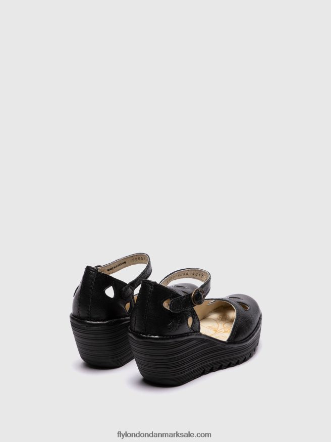 Fly London Kvinder kile sandaler yuna X84ZLZ616 sort