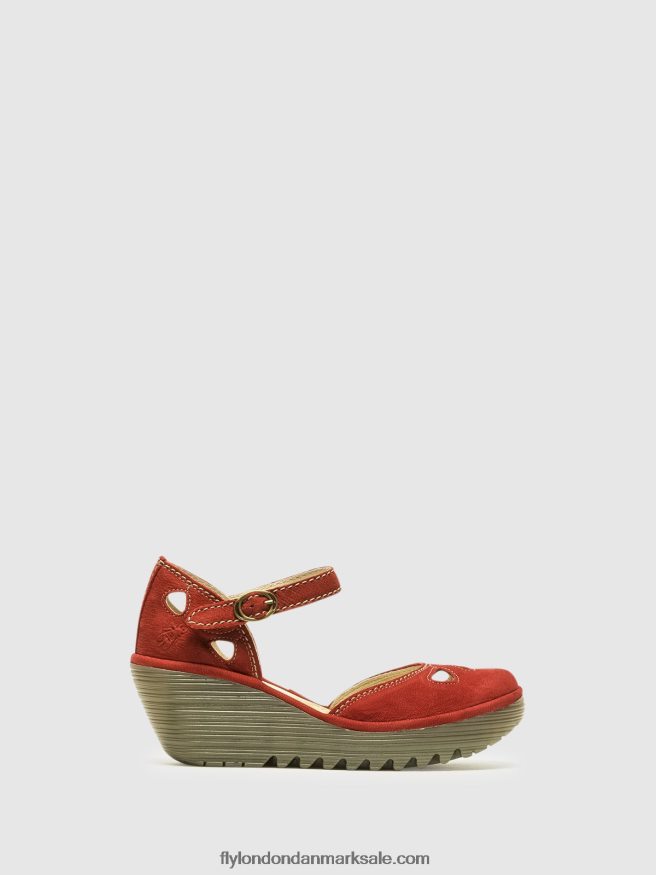 Fly London Kvinder kile sandaler yuna X84ZLZ617 læbestift rød