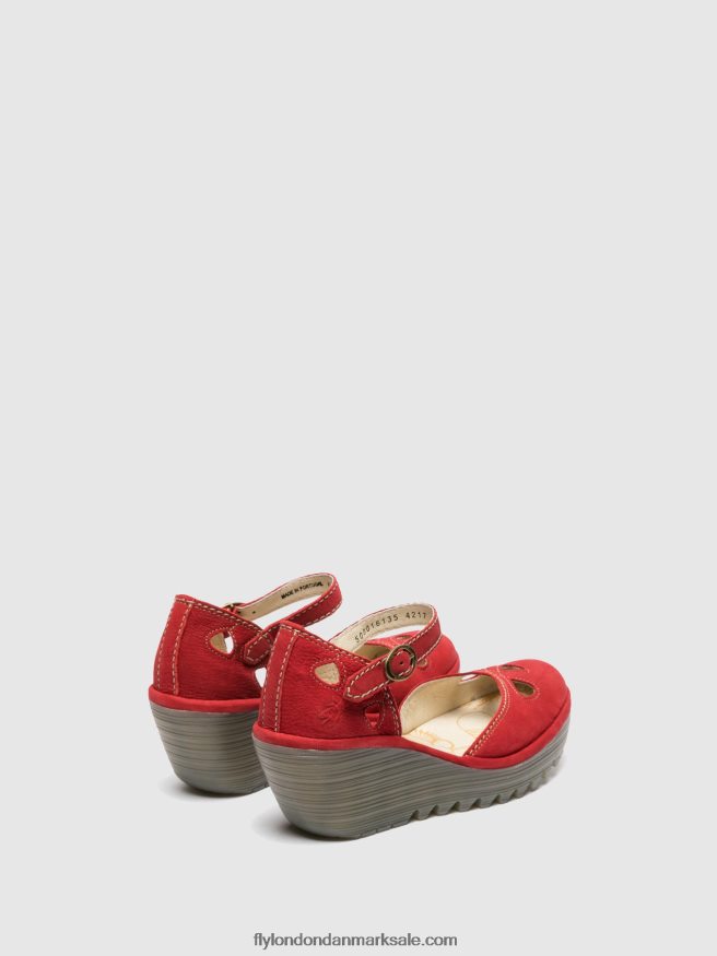 Fly London Kvinder kile sandaler yuna X84ZLZ617 læbestift rød