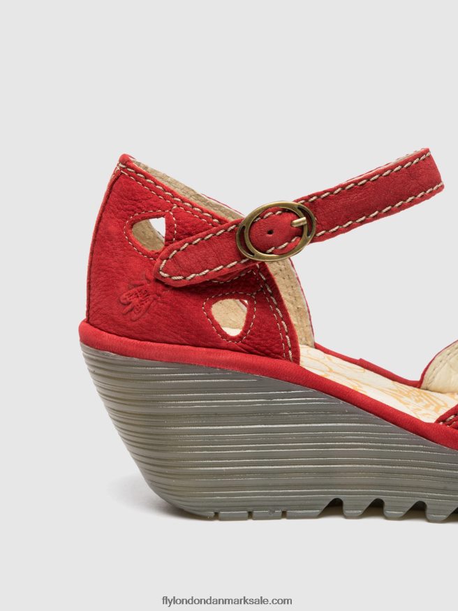 Fly London Kvinder kile sandaler yuna X84ZLZ617 læbestift rød
