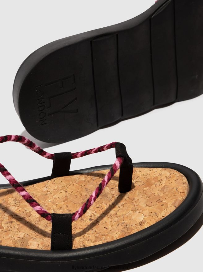 Fly London Kvinder sandaler med snøre tace874 X84ZLZ550 sort (lilla)