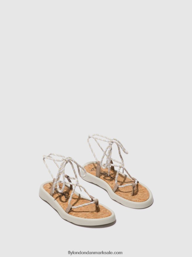 Fly London Kvinder sandaler med snøre tace874 X84ZLZ552 beton (råhvid)