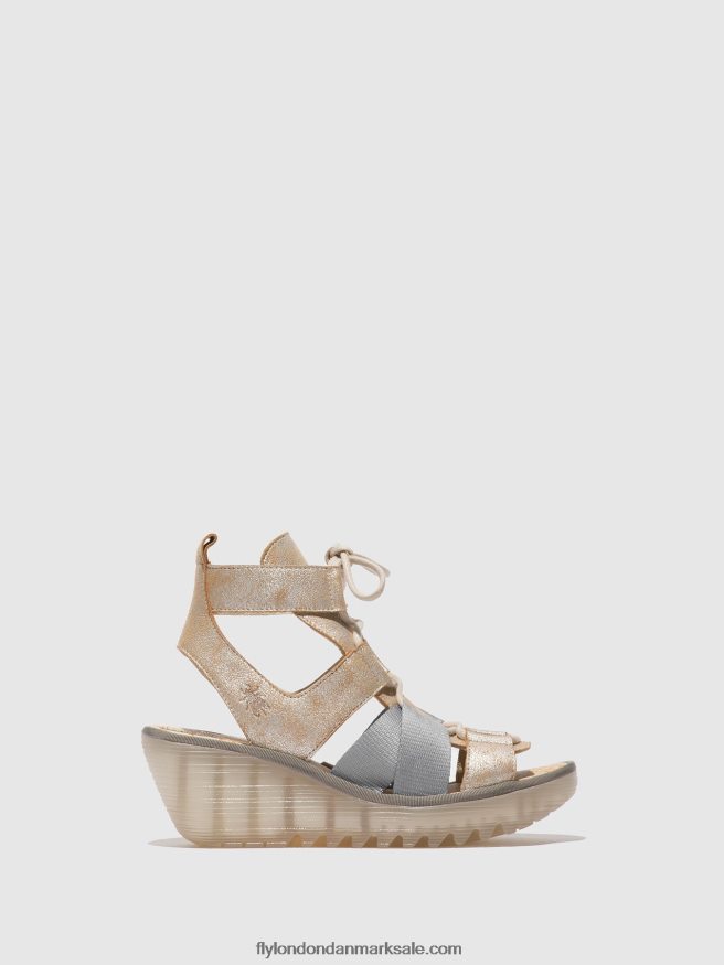 Fly London Kvinder sandaler med snøre yaca413 X84ZLZ471 perle