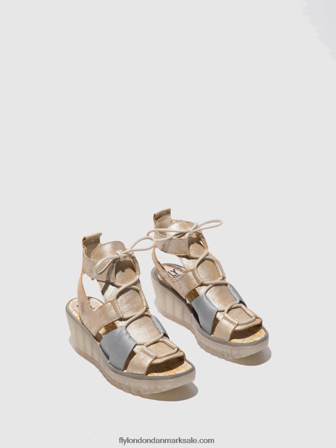 Fly London Kvinder sandaler med snøre yaca413 X84ZLZ471 perle