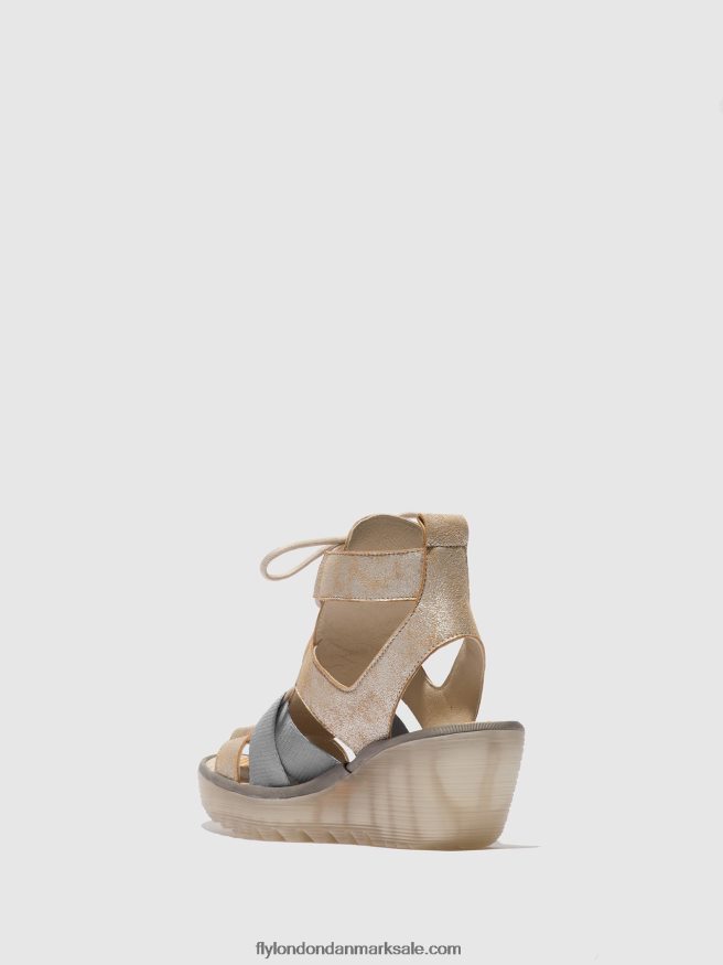Fly London Kvinder sandaler med snøre yaca413 X84ZLZ471 perle