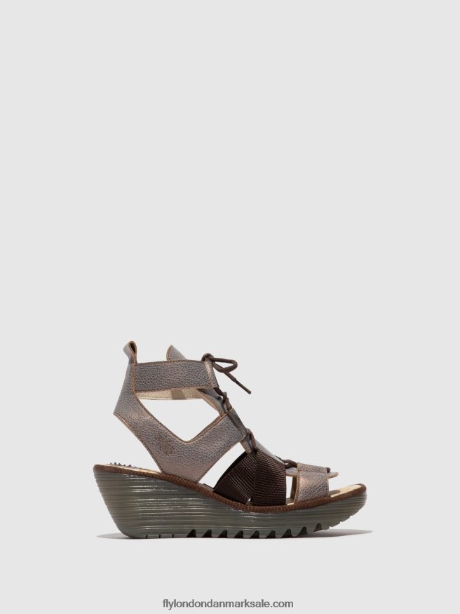 Fly London Kvinder sandaler med snøre yaca413 X84ZLZ472 bronze