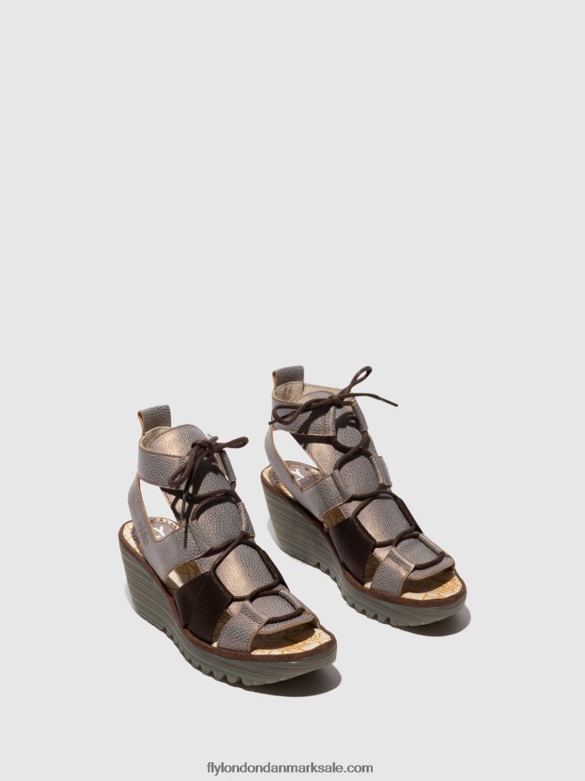 Fly London Kvinder sandaler med snøre yaca413 X84ZLZ472 bronze