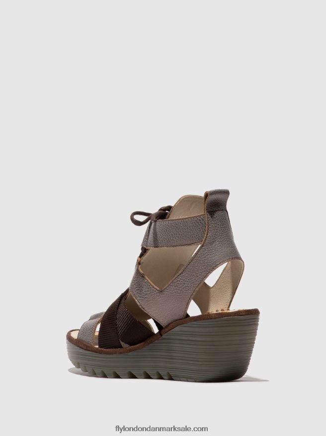 Fly London Kvinder sandaler med snøre yaca413 X84ZLZ472 bronze