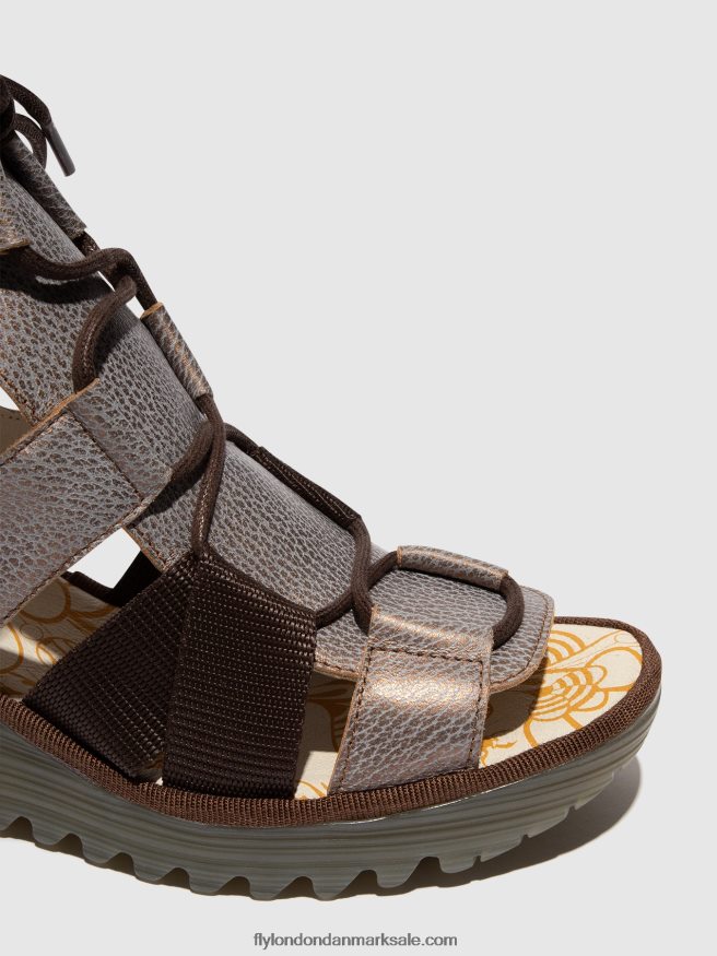 Fly London Kvinder sandaler med snøre yaca413 X84ZLZ472 bronze