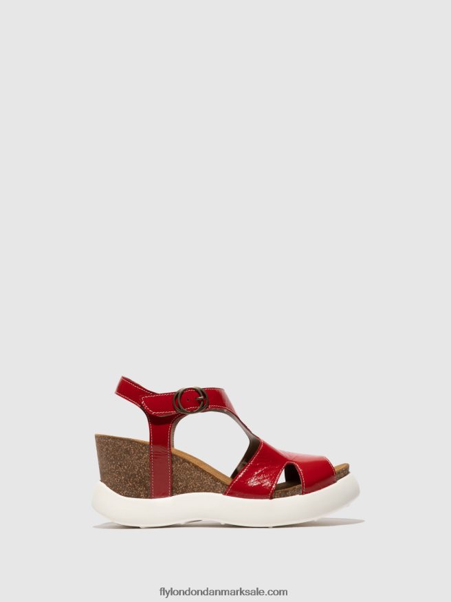 Fly London Kvinder sandaler med spænde gova962 X84ZLZ495 rød